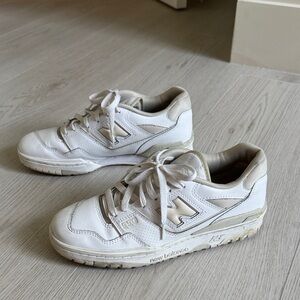 New Balance White and Beige Sneakers 550
